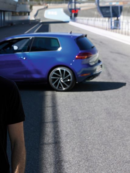 vw golf r blau