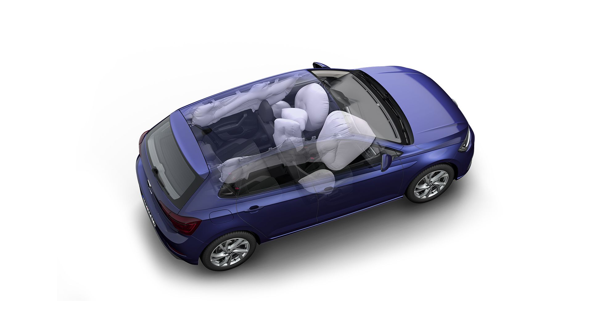 Ansicht des VW Polos wo die Airbags verbaut sind