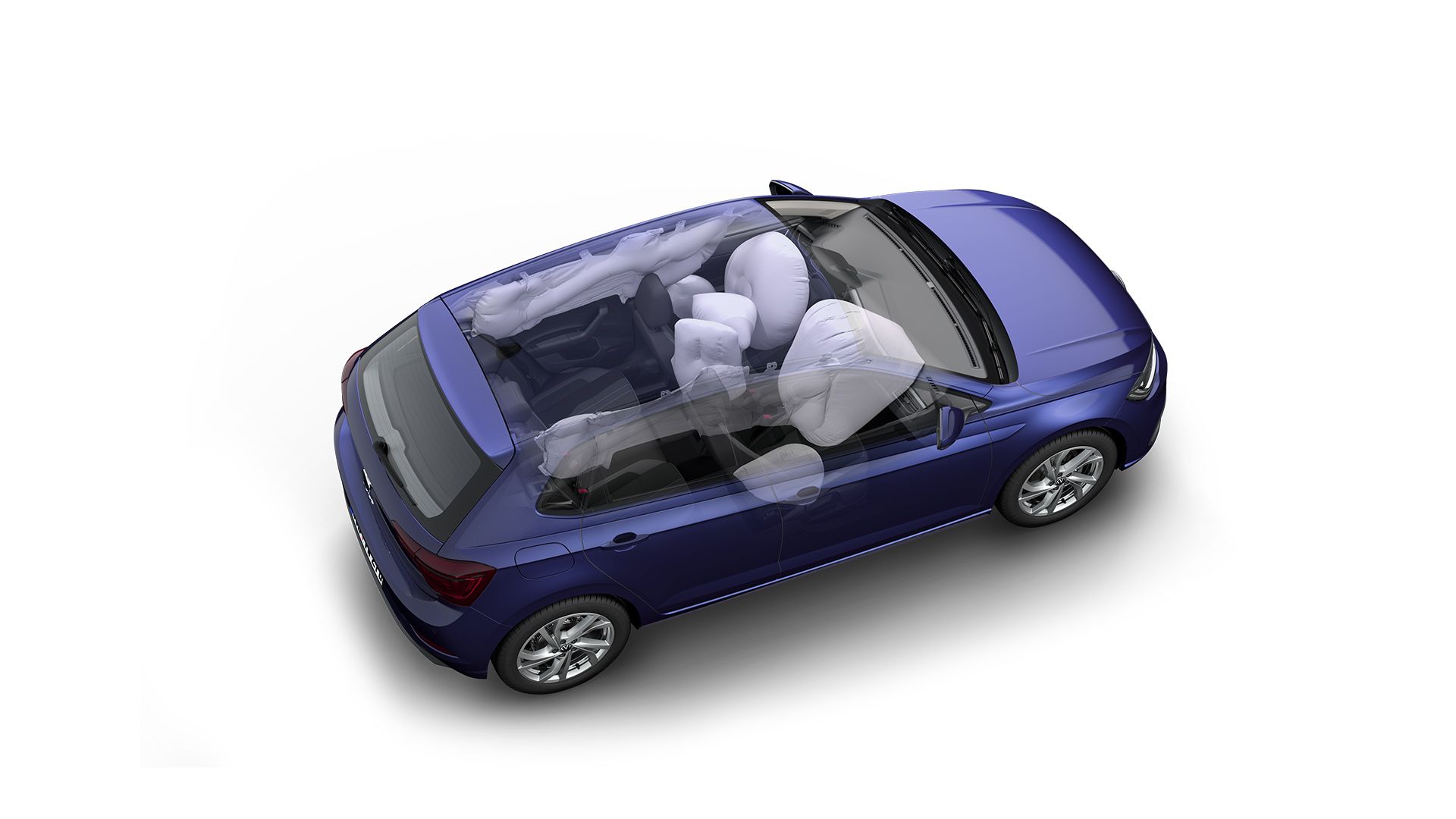Ansicht des VW Polos wo die Airbags verbaut sind