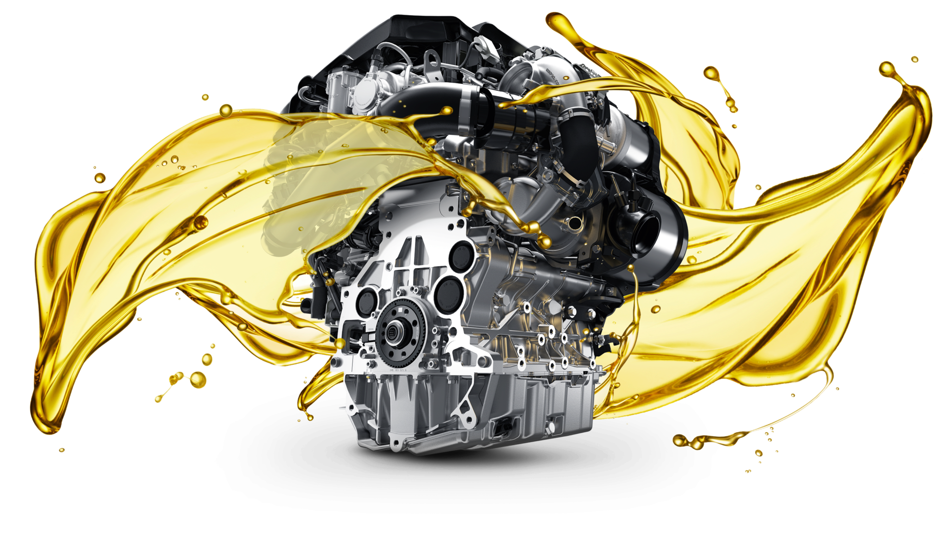 VW Original Motoröl umgibt einen Motor