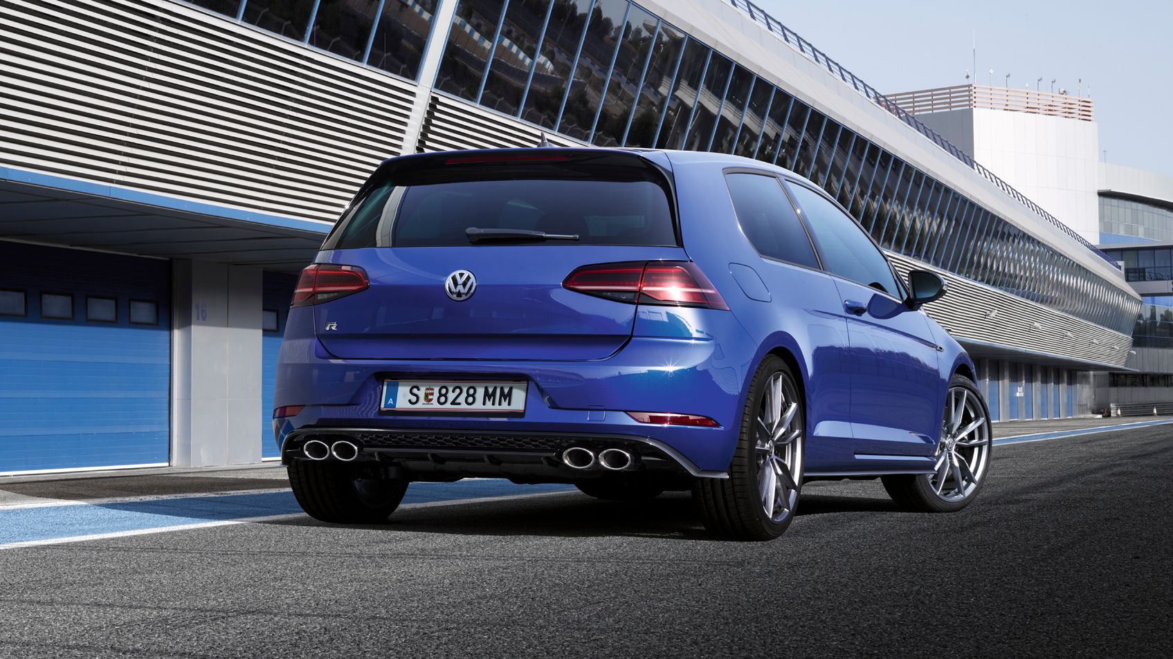 vw golf r blau lapiz blue heck hinten