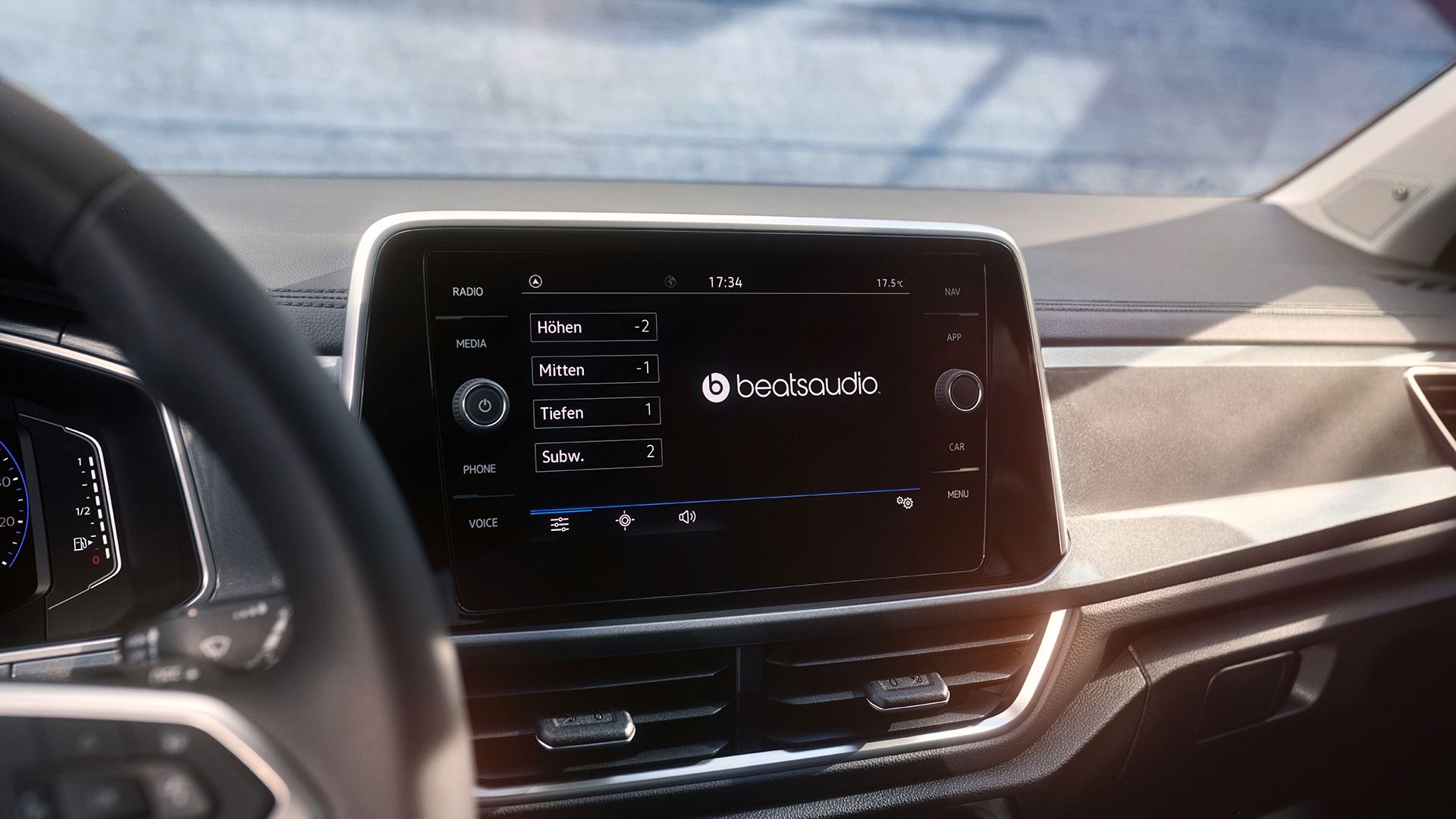 Darstellung vom beatsaudio System im Interior vom T-Roc