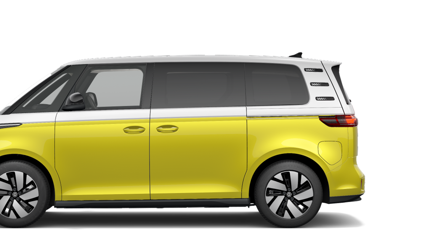 Blauer VW Touran in der Ansicht seitlich